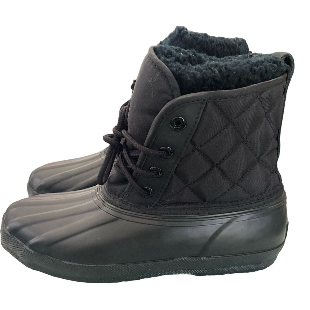 Eddie Bauer Womens Insulated Winter Duck Boots Black Size 9M EUC